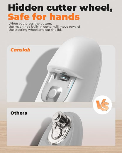 Ultrablade - USB Rechargeable Electric Can Openers for Senior with Arthritis- Automatic Kitchen Can Opener for Any Size Can, Smooth Edge, Small Handsfree One Touch Opener, Wall Mounted,White