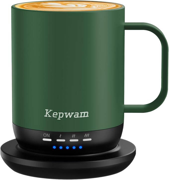 Heated Coffee Mug T1-14oz Fast Heating & Longer Battery Life Self Heating Coffee Mug Hot to 149℉ - Touch & App Controlled Mug Coffee and Hot Beverage Warmer, Gifts for Women and Men