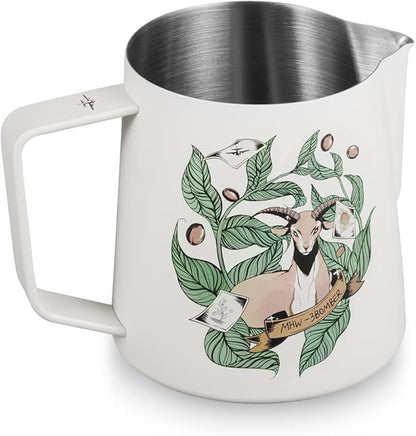 MHW-3BOMBER Espresso Steaming Pitcher Milk Frothing Pitcher Stainless Steel Milk Coffee Cappuccino Latte Art Barista Cup (Origin White, 20 Ounces) P5544