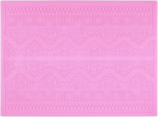 Embossing Lace Fondant Molds, Multi Circle Flowers Lace Mat Wedding Cake Decoration Tool, Silicone Lace Mat Mold for Cakes