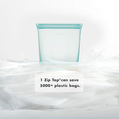 Zip Top Reusable Food Storage Bags | Medium Cup [Lavender] | Silicone Meal Prep Container | Microwave, Dishwasher and Freezer Safe | Made in the USA