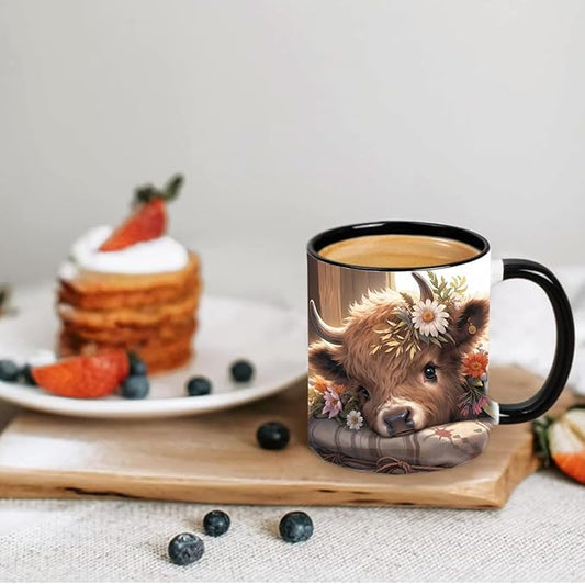Highland Cow Gifts for Woman, Highland Cow Coffee Mug, Cow Iced Coffee Cup, Western Cow Gifts, Cow Gifts Set for Women Cow Lovers, Cow Drinking cup,11oz Mug