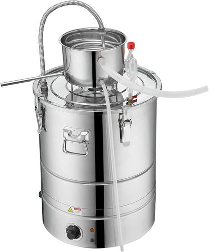 VEVOR Electric Alcohol Still 13Gal/50L,230V/60Hz, Alcohol Distiller, Distillery Kit for Alcohol include Pump & One-way Exhaust Valve & Thermometer