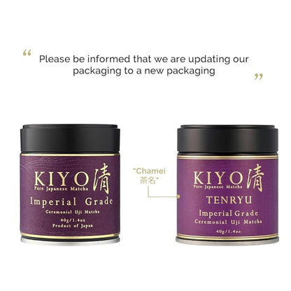 Kiyo Matcha Imperial Grade Tenryu Ceremonial Uji Matcha - Pure Japanese First Harvest Ceremonial Grade Matcha Green Tea Powder from Uji, Japan (40g/1.41oz)