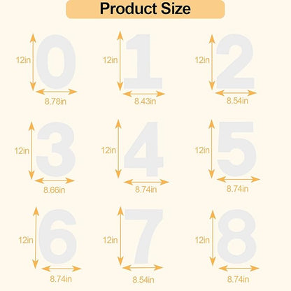 12 Inch Number Cake Mold Baking Forms Moulds,9 Pieces 0-8 Cake Number Stencils,Number Cake Pans,Flat Plastic Mold Numerical Templates Cutting for DIY Cakes/Cookies
