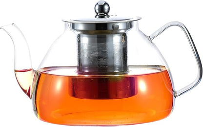 1200 ml/40 oz Glass Teapot with Infuser, Glass Tea Kettle Stovetop，Tea Pot with Infusers for Loose Tea, Tea Maker Gift