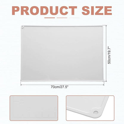 uxcell Silicone Pastry Mat, 27.5" x 19.7" Silicone Baking Mat with Measurements, Non-Stick Dough Rolling Mat for Making Pastry Cookies Bread Pizza White