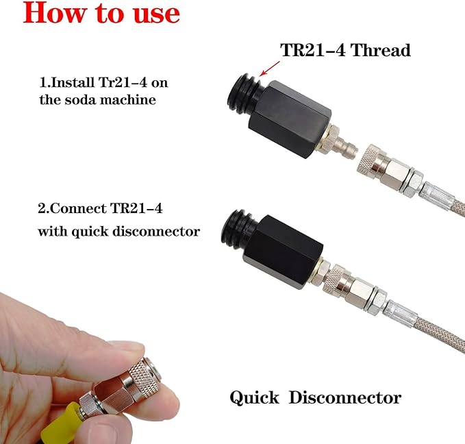 Soda Machine Co2 Adapter with High Pressure Hose,Co2 Tank Direct Adapter to TR21-4 Soda Water Maker,Soda Maker Parts Accessories compatible with Onetouch,Jet,Aqua Fizz, 60inch with Gauge