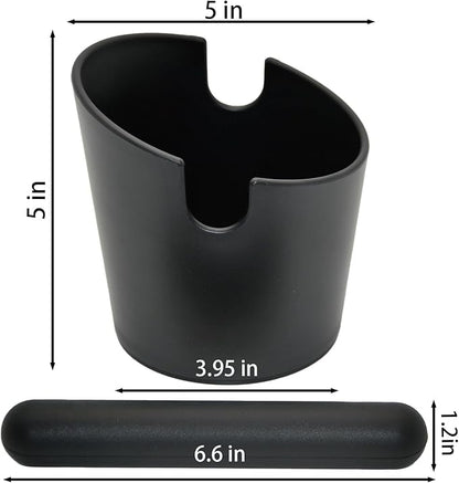 5 inch Coffee Knock Box Espresso Knock Box with a longer detachable Knocking Rod Shock-Absorbent Durable Non-Slip Base Espresso Machine Accessories Espresso Dump Bin for Home/Office