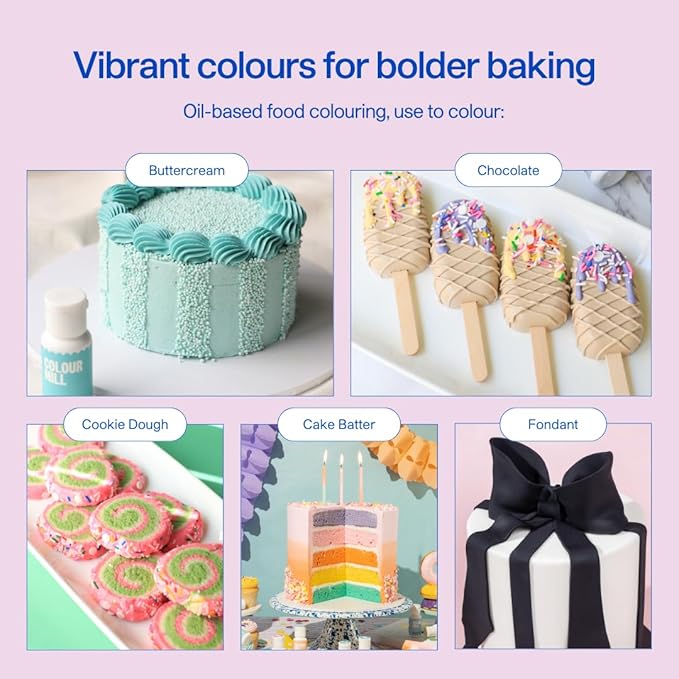 Colour Mill Oil-Based Food Coloring, 20 Milliliters Each of 6 Colors: Baby Pink, Candy, Hot Pink, Raspberry, Red and Rose - Valentine's Set