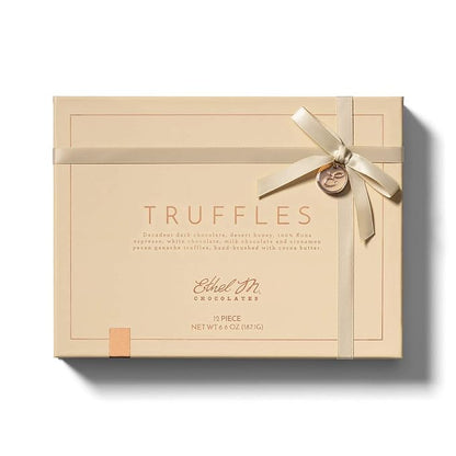 Ethel M Chocolates Premium Truffles Collection Chocolate Gift Box, Milk, Dark & White Chocolate Candy Assortment, 12 Pieces of Creamy, Smooth and Rich Chocolate Gems