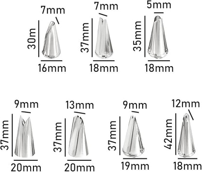 Leaf Piping Bags and Tips Set 7 Pieces Piping Tips Set Cake Decorating Tips Icing Piping Nozzles Set Cupcake Decorating Kit Cupcake Pastry Tool Stainless Steel