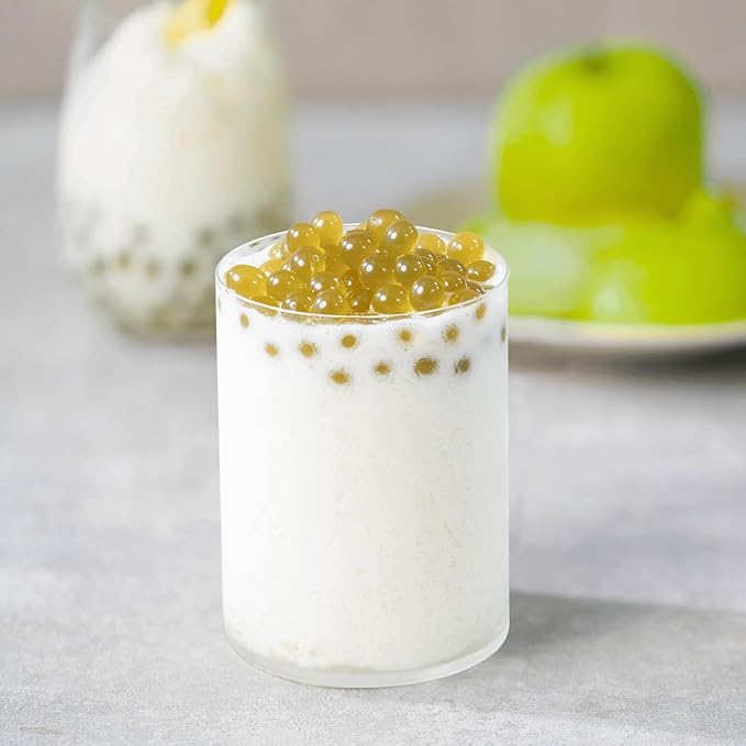 Tea Zone [1 Pound] Green Apple Popping Pearls, Bursting Pearls for Teas, Shakes, Smoothies, Dessert Toppings
