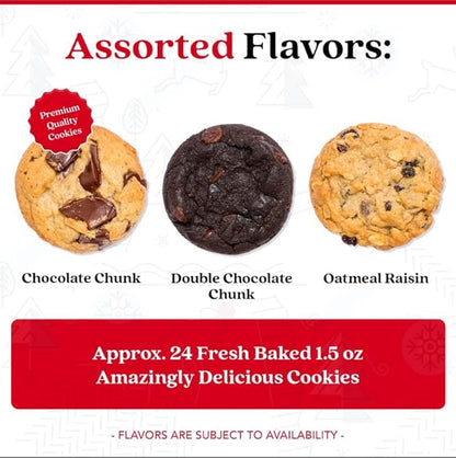 David’s Cookies Winter Wonderland Assorted Christmas Cookies Tin - Delicious Chocolate Chunk & Oatmeal Raisin Cookies - Fresh-baked and Homemade Cookies - Gourmet Holiday Food Gift Basket for Everyone