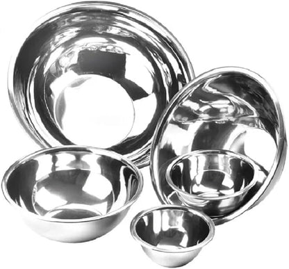 YBM HOME Stainless Steel Mixing Bowls (Set of 5) for Baking, Cooking, and Prepping, Includes 0.5, 0.75, 1.5, 2.5, 3.25 Quart, Stackable for Convenient Storage, 1195-2532-2533-1174-1191set