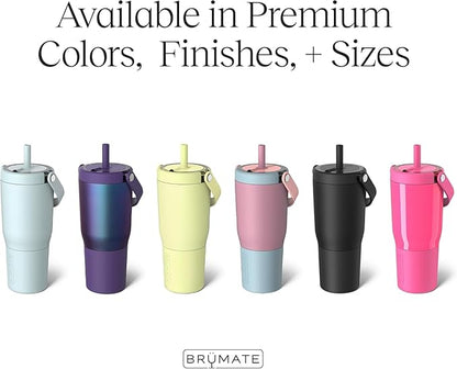 BrüMate Resa 35oz 100% Leakproof Travel Tumbler w/Handle & Straw | Flexible SoftSip Straw | Silicone Sleeve for Durability | Stainless Steel | Cup Holder & Travel Friendly Water Bottle (Houndstooth)