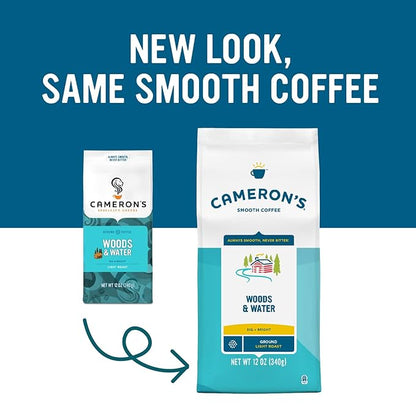 Cameron's Coffee Roasted Ground Coffee Bag, Woods & Water, 12 Ounce