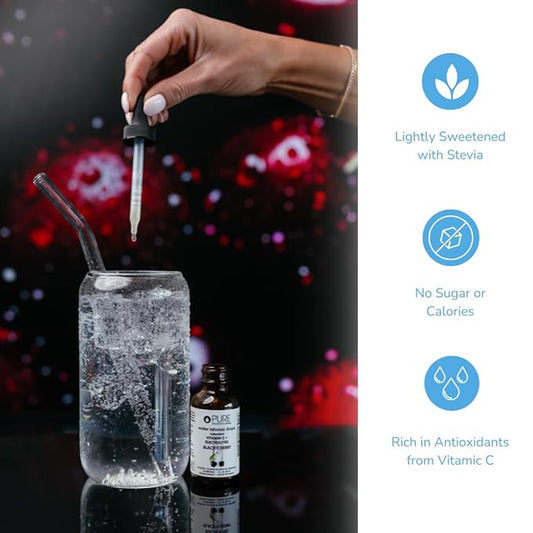 Pure Inventions - Black Cherry Water Infusion Drops - Antioxidants, Vitamin C & Electrolytes -Health & Wellness Drink -Immunity Support -Sugar Free, Zero Calorie, No Artificial Sweeteners -30 Servings
