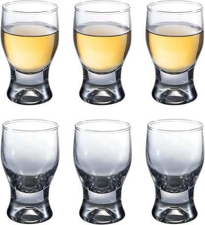 M&N HOME 6-Pack Shot Glass Set, 2-Ounce Shot Glasses, Christmas Shot Glasses - Smoky Grey Set