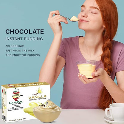 Instant Vanilla Pudding Mix - All Natural Vanilla Pudding Mix by Garden Desserts | Quick Vegan Dessert, Gluten Free, Kosher 4 Oz (3 Pack, Vanilla)