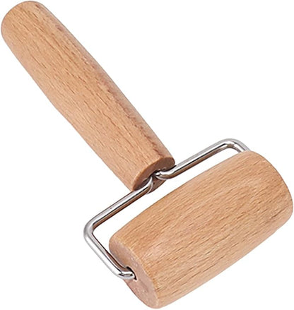 Small Rolling Pin, Wooden Dough Roller, Non-Stick Pizza Roller, T Type Rolling Pins for Kitchen Baking, Pizza Dough Press (2.8 * 5.1 inch)