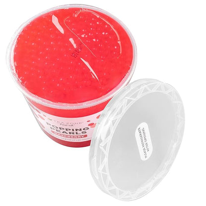 Tea Zone [7 Pounds] Raspberry Popping Pearls for Boba Tea Beverages, Sweets, Ice Cream Topping | B2063