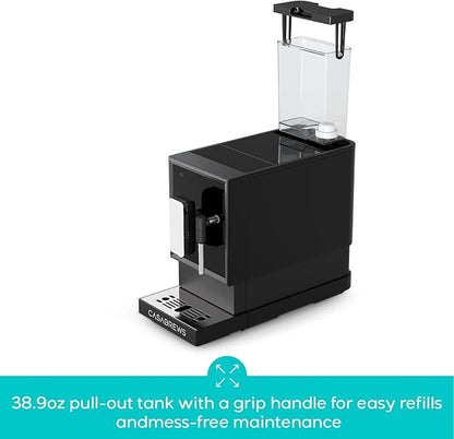 CASABREWS ACAFE PLUS Automatic Espresso Machine, 20bar Espresso Coffee Machine with Grinder and Milk Frother, Professional Coffee Maker with Touch Screen for Cappuccino and Americano, Black