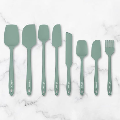 Elihome Mini Silicone Basting Pastry Brush, Cooking Brush for Oil Sauce Butter Marinades, Food Brushes for BBQ Grill Kitchen Baking, Baster Brushes Baste Pastries Cakes Meat Desserts, Food Grade, Sage