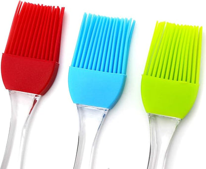 7" Silicone Basting Pastry Brush - Perfect for Oil Butter Spread, Marinades, Baste, BBQ, Grill, Cooking - BPA Free, Food Grade Material, Dishwasher Safe (3, 7 Inches)