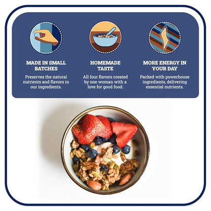 Sweet Diane’s Granola – Standard Size (12 oz): Organic Granola, Low-Sugar, High-Fiber, Gluten-Free, Vegan, Delicious Breakfast and Snack Topper (Classic Size, Blueberry Almond)