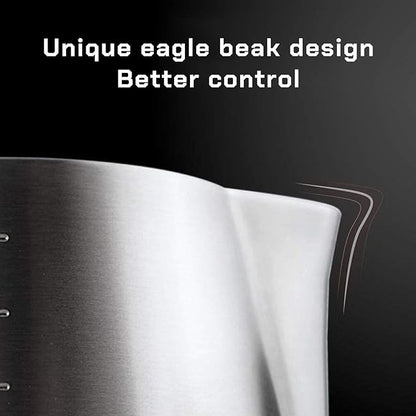 Milk Frothing Pitcher Steaming Pitchers Stainless Steel Milk/Coffee/Latte/Cappuccino Steam Pitchers Milk Jug Cup (600ml/20oz Single)