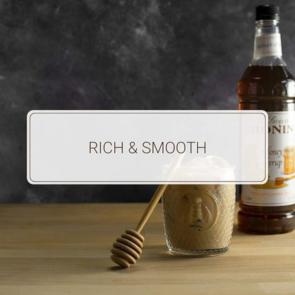 Monin - Honey Syrup, Smooth Sweet Honey Flavor, Great for Teas, Lemonades, Cocktails, & Coffee, Gluten-Free, Non-GMO (1 Liter)