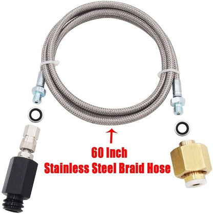 Soda Machine CO2 External Hose Stainless steel Adapter Kit with 60 inches length to CGA320 Tank
