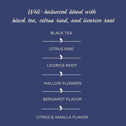 The Tea Spot Earl of Grey Black Tea with Citrus for Energy | Blend of Black Tea, Citrus Root, Mallow Flowers, Bergamot, Citrus and Vanilla Flavoring | 15 Tea Bags