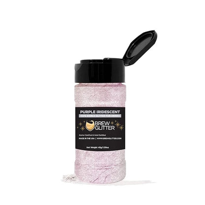 Brew Glitter - Purple Iridescent (45g Shaker 1x Jar) | Color Changing Edible Glitter for Drinks, Cocktails, Beer, Garnish & Beverages