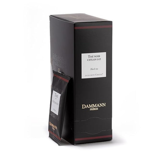 Dammann Freres Satchets, Ceylan O.P. Tea Bags, Premium Gourmet French Black Tea, Individually Wrapped, 24 Count (Single Pack)