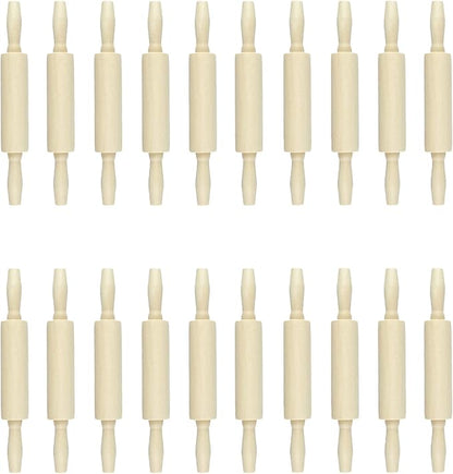 20 Pack Wood Small Rolling Pin for Kids, 7.9 Inch Kids Rolling Pin for Home Kitchen