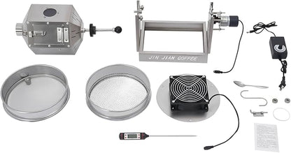 Coffee Bean Roaster with Coffee Bean Cooler, Gas 500g Coffee Bean Baker Drum Type Automatic Coffee Bean Roasting Machine for Home and Commercial Use