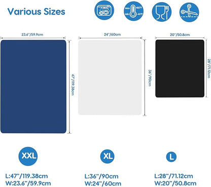 AECHY Silicone Mats for Kitchen Counter 47"x23.6"x0.08”, Largest Heat Resistant Mat Shipped Rolled Up Kitchen Island Silicone Countertop Protector Mat Nonslip Extra Large Counter Mat, Black