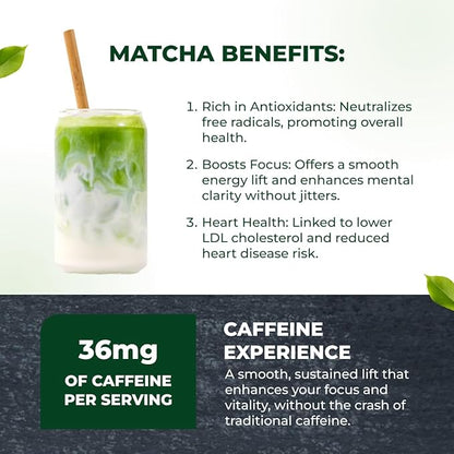 Tenzo Matcha Green Tea Powder - USDA Organic Premium Grade - Authentic Japanese Matcha Tea - Latte Powder - BetterBoost (1.06 Ounce)