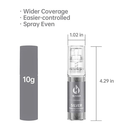 Silver Edible Glitter Spray - 10g Edible Silver Glitter for Cakes Food Grade Metallic Shimmer Powder Cake Sprinkles for Cookie Decorating Chocolate Strawberry