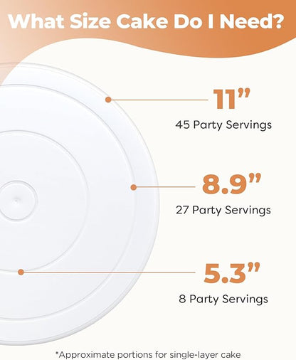 Kootek Cake Stand, 11 Inch Rotating Cake Turntable for Decorating, Display & Baking, Smooth Revolving Spinner Stand (White)