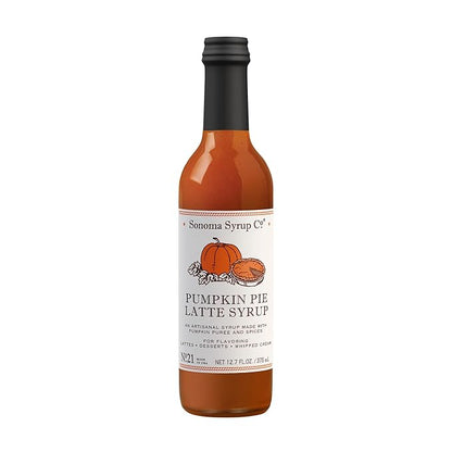 Sonoma Syrup Co. Pumpkin Pie Latte Syrup 12.7 Fl Oz | for Coffee, Latte and Baking | Hand Crafted in the USA