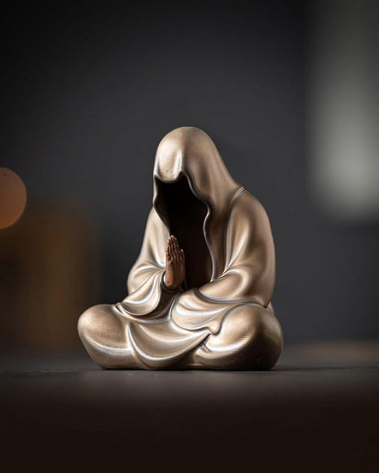 Ceramic Zen Figurine Faceless Tea Pet - Kung Fu Tea Set Accessories, Japanese Decor for Home, Asian Meditation Statue