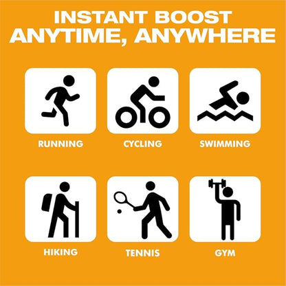 Energy Bytes Caffeine Gummies | Instant Energy Chews for Running, Cycling and Sports Performance | Vegan, Low Sugar | Peach Power (12-Pack)