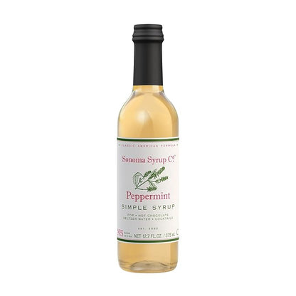 Sonoma Syrup Co. Peppermint Infused Simple Syrup 12.7 fl oz | for Coffee, Cocktails, and Cooking | Hand Crafted in the USA