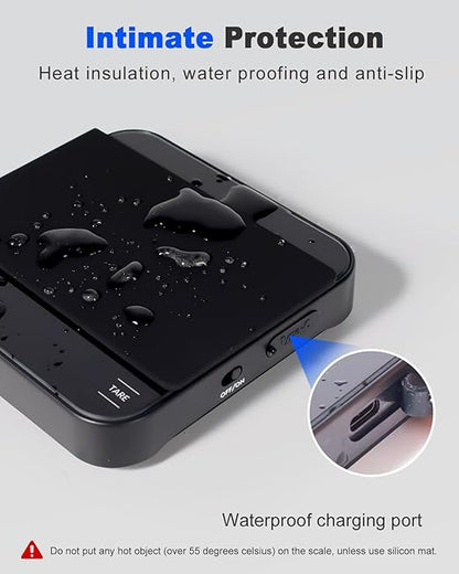 Lamido Rechargeable Mini Coffee Scale with Timer, Espresso Scale with Powder to Water Ratio and Water Flow Modes, 2kg/0.1g Digital Scale for Espresso and Pour-Over, Portable Scale with Silicone Pad