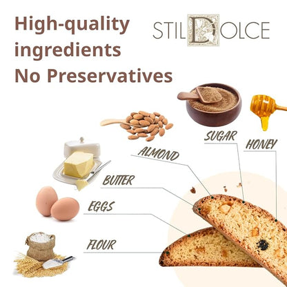 Italian Semi-Soft Almond Biscotti | Made in Tuscany, Italy | Stildolce Traditional Authentic Biscuits