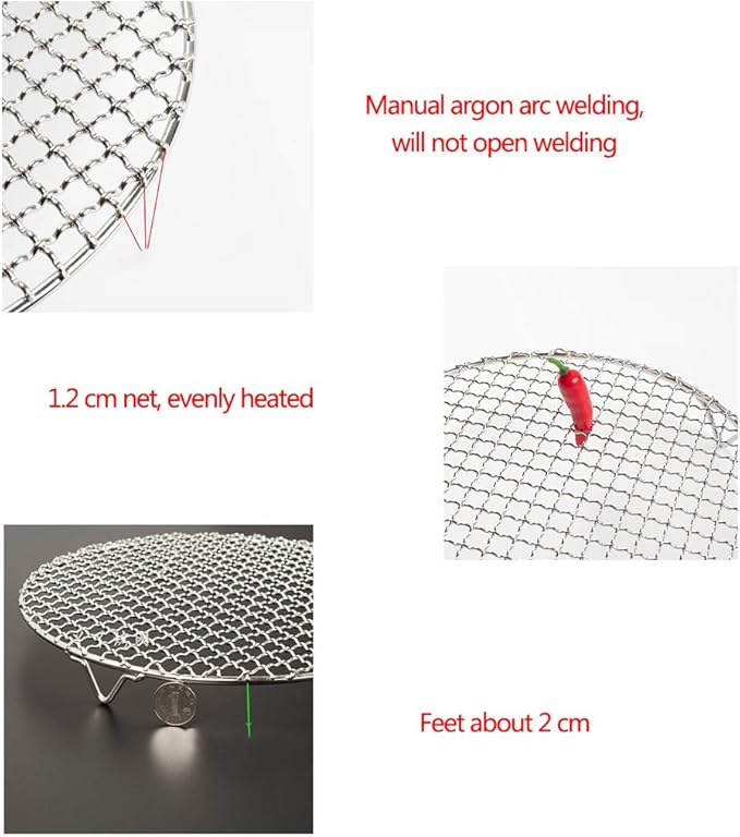 Versatile Round 304 Stainless Steel Cooling Rack Baking,Heat Resistant Rust Proof Sturdy Durable Dia 11.6"