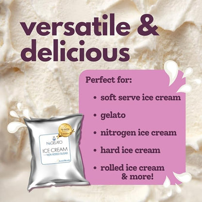 AussieBlends No Added Sugar Ice Cream Mix For Soft Serve, Milkshakes, Sundaes, and Frozen Desserts | Soft Serve Ice Cream Mix | 8-Pack, Imported